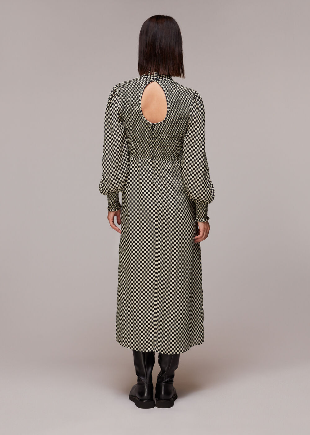 Darcie Checkerboard Midi Dress