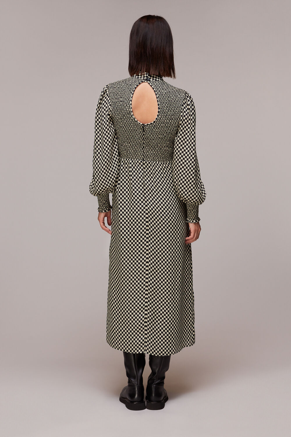 Darcie Checkerboard Midi Dress