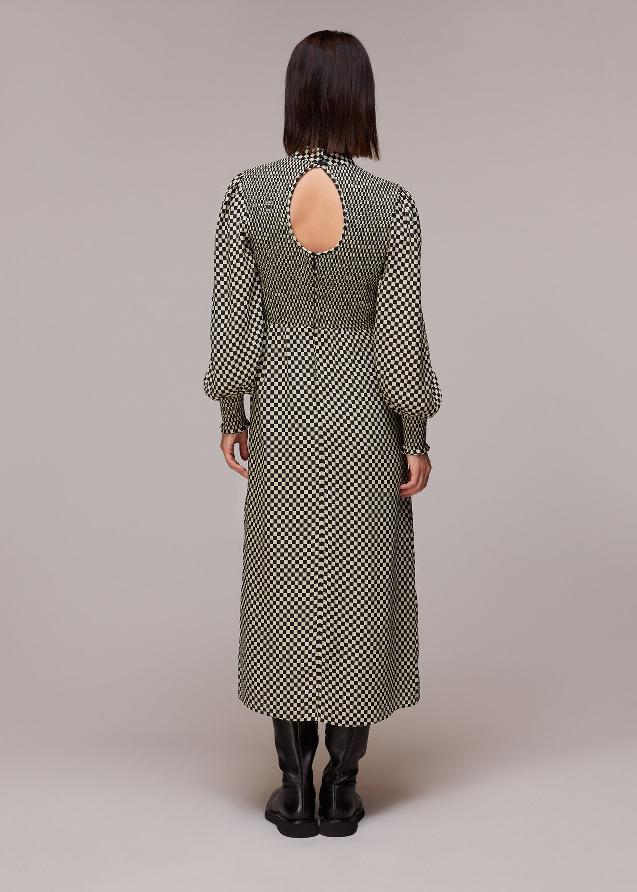 Darcie Checkerboard Midi Dress