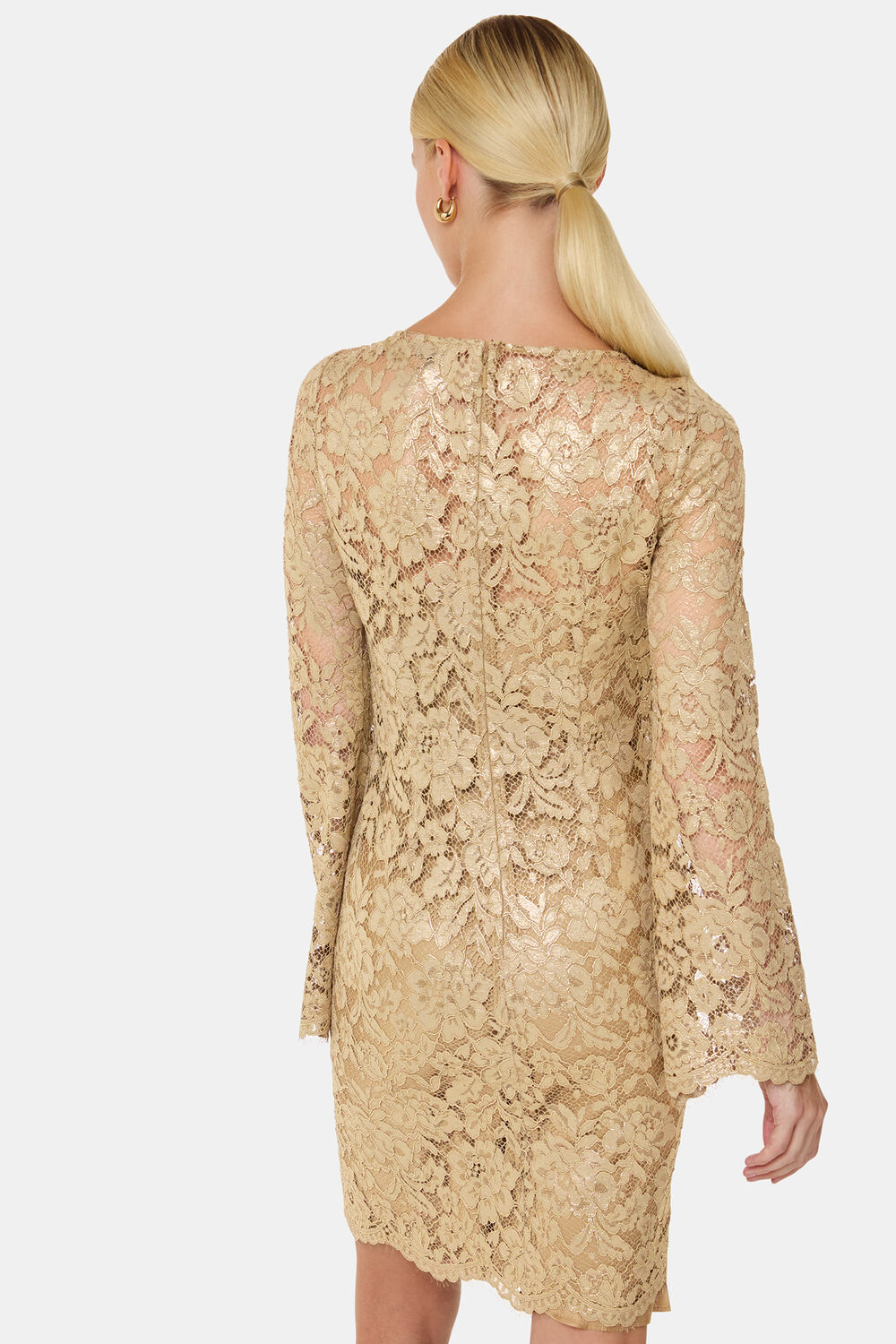 Metallic Lace Mini Dress
