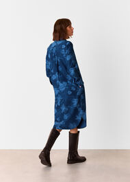 Chalk Print Denim Shirt Dress