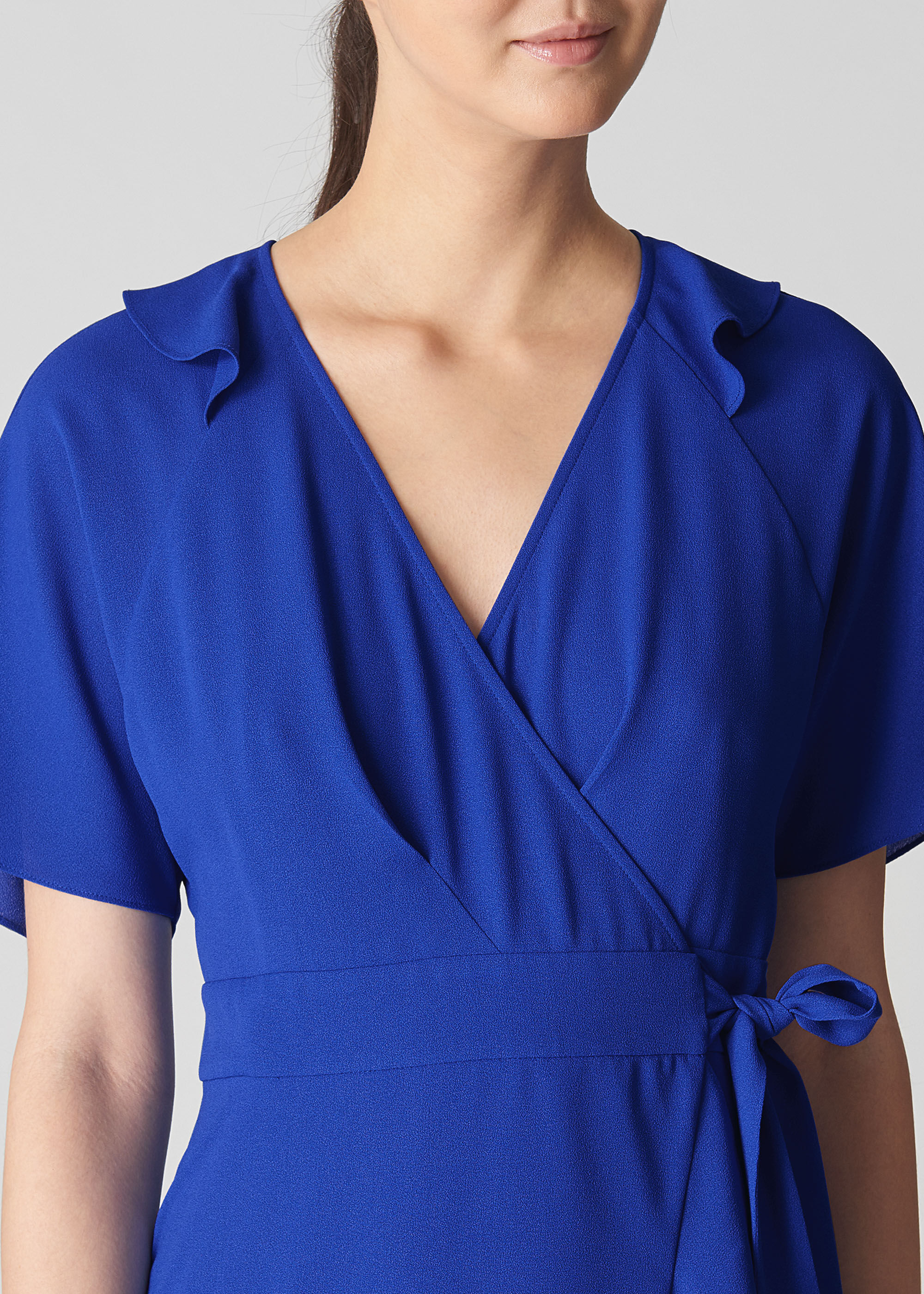 Whistles abigail frill wrap dress top