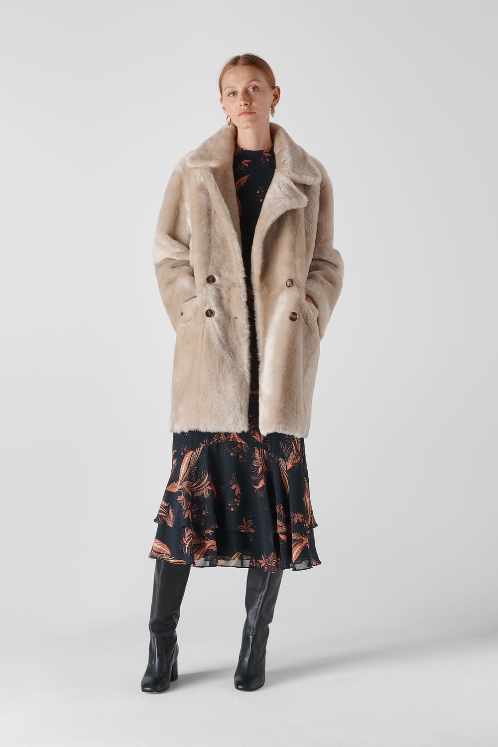 Jude Shearling Coat Grey