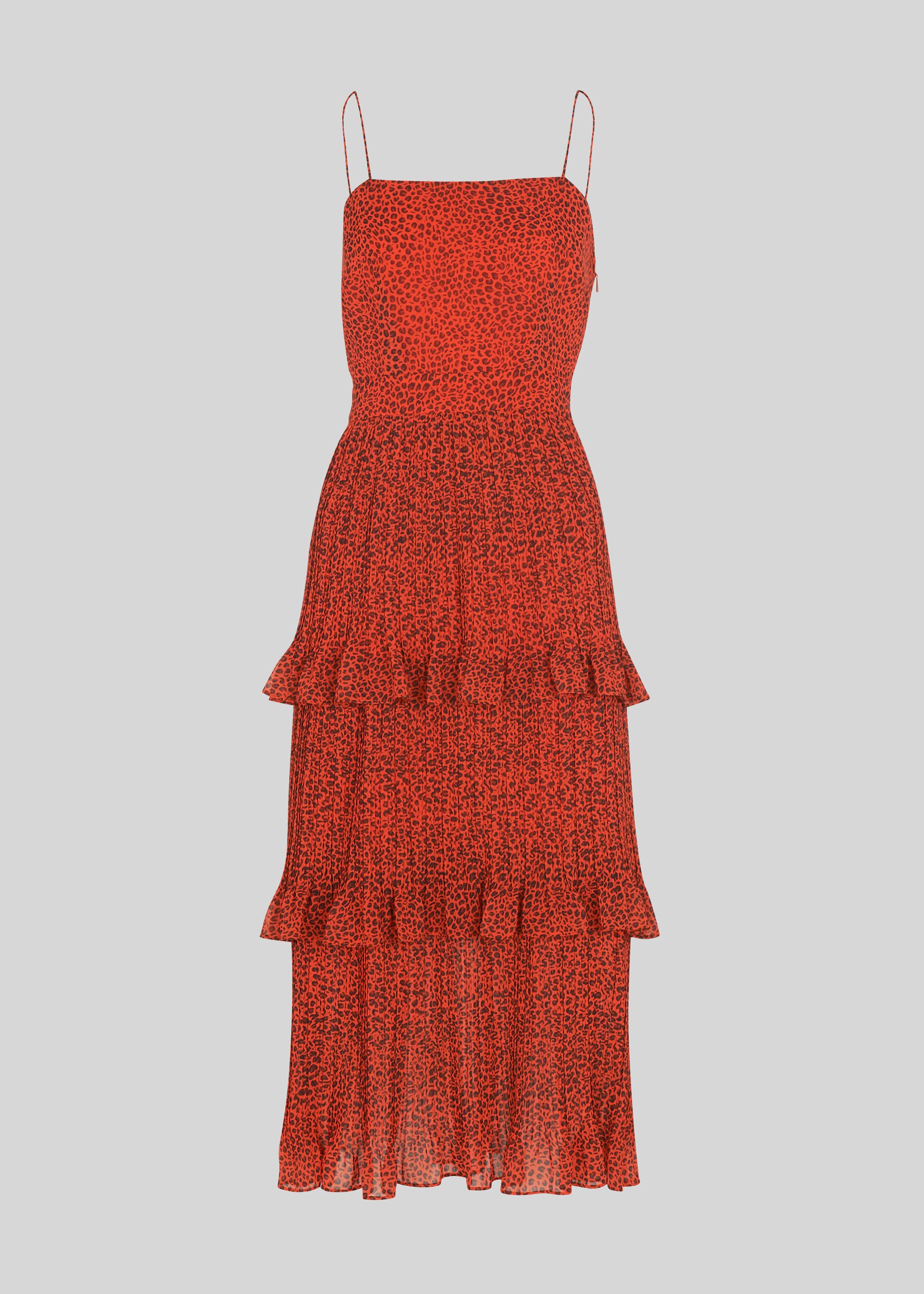 Flame Multi Mini Leopard Pleated Dress WHISTLES