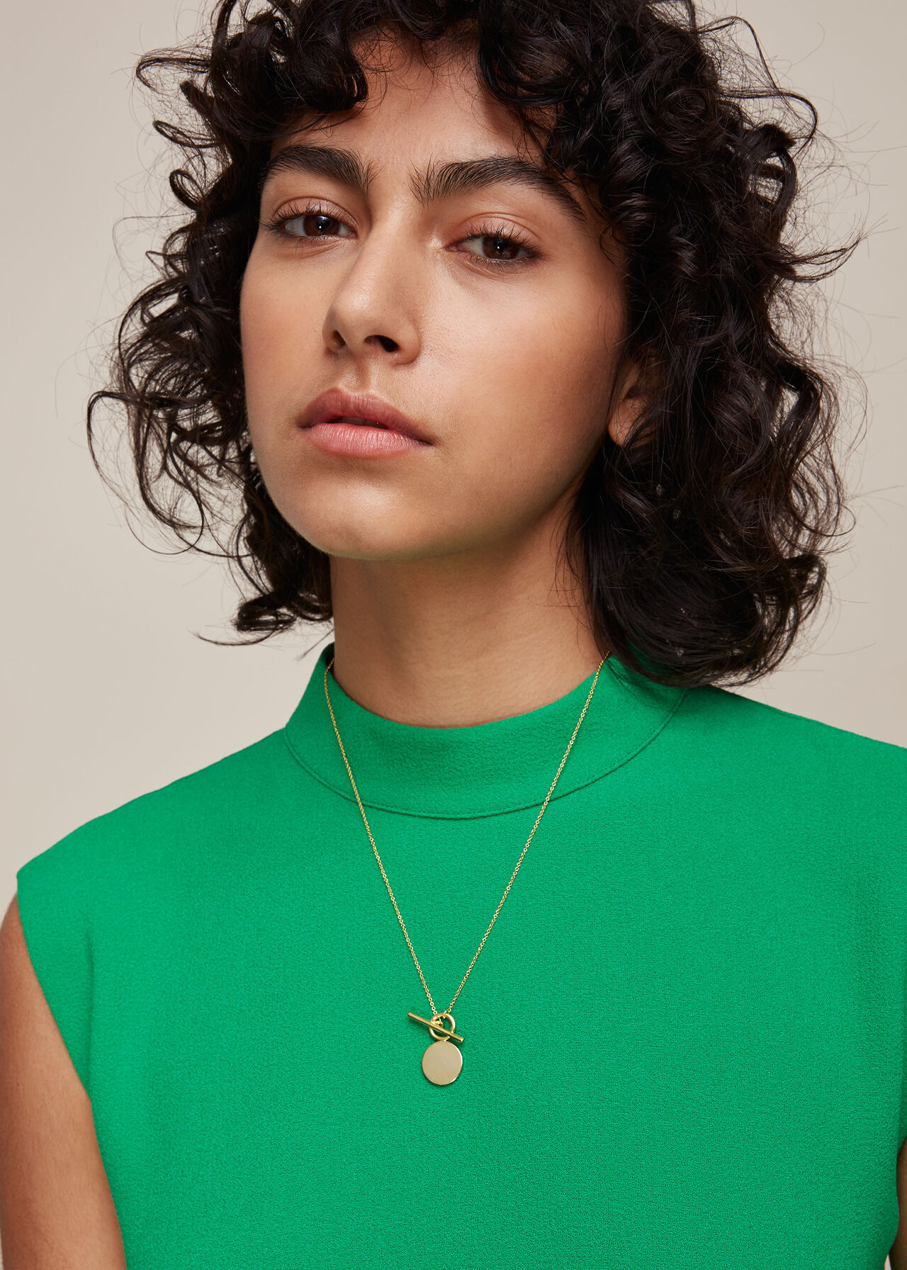 Coin and Bar Necklace Gold/Multi