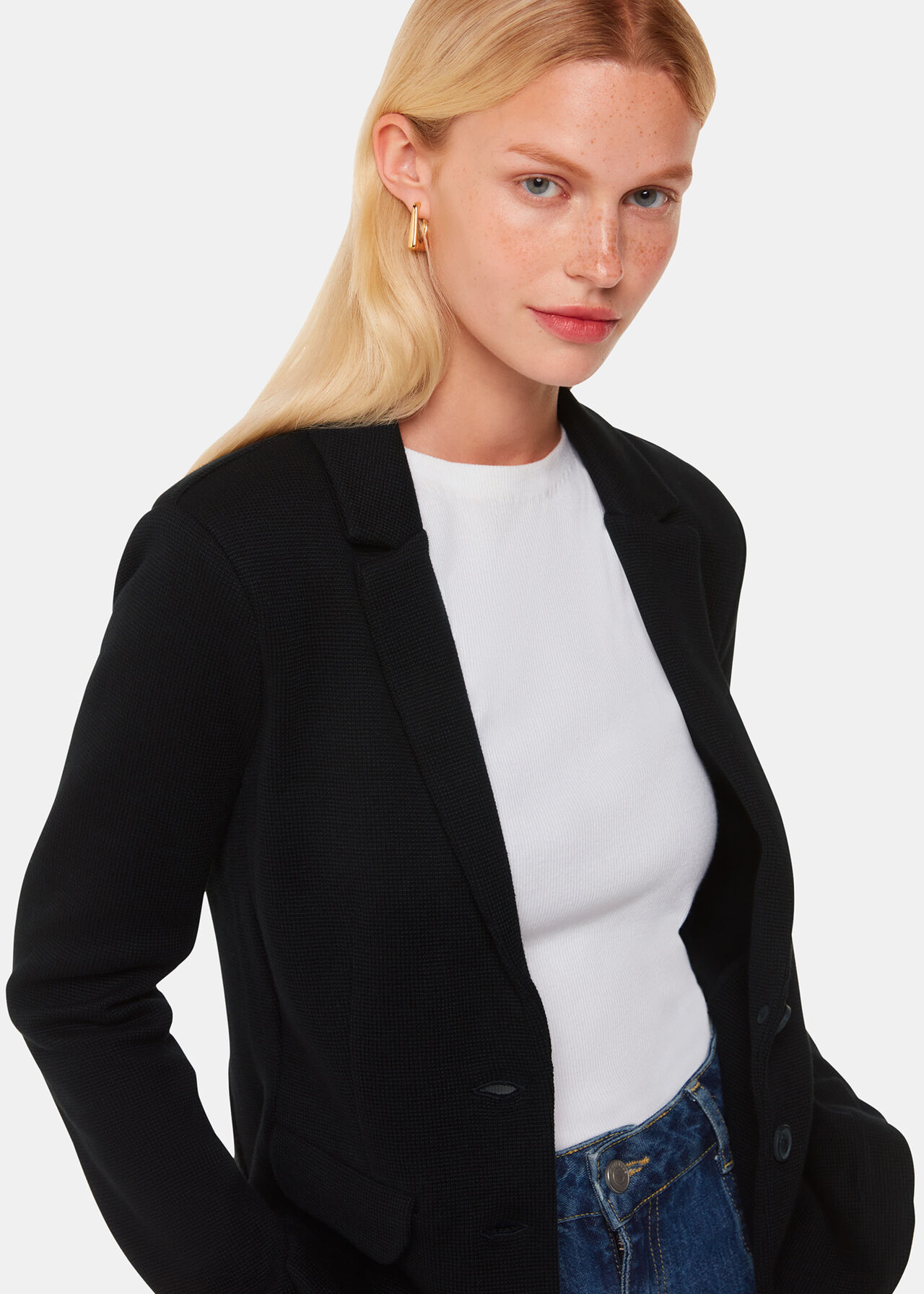 Slim Jersey Jacket Black
