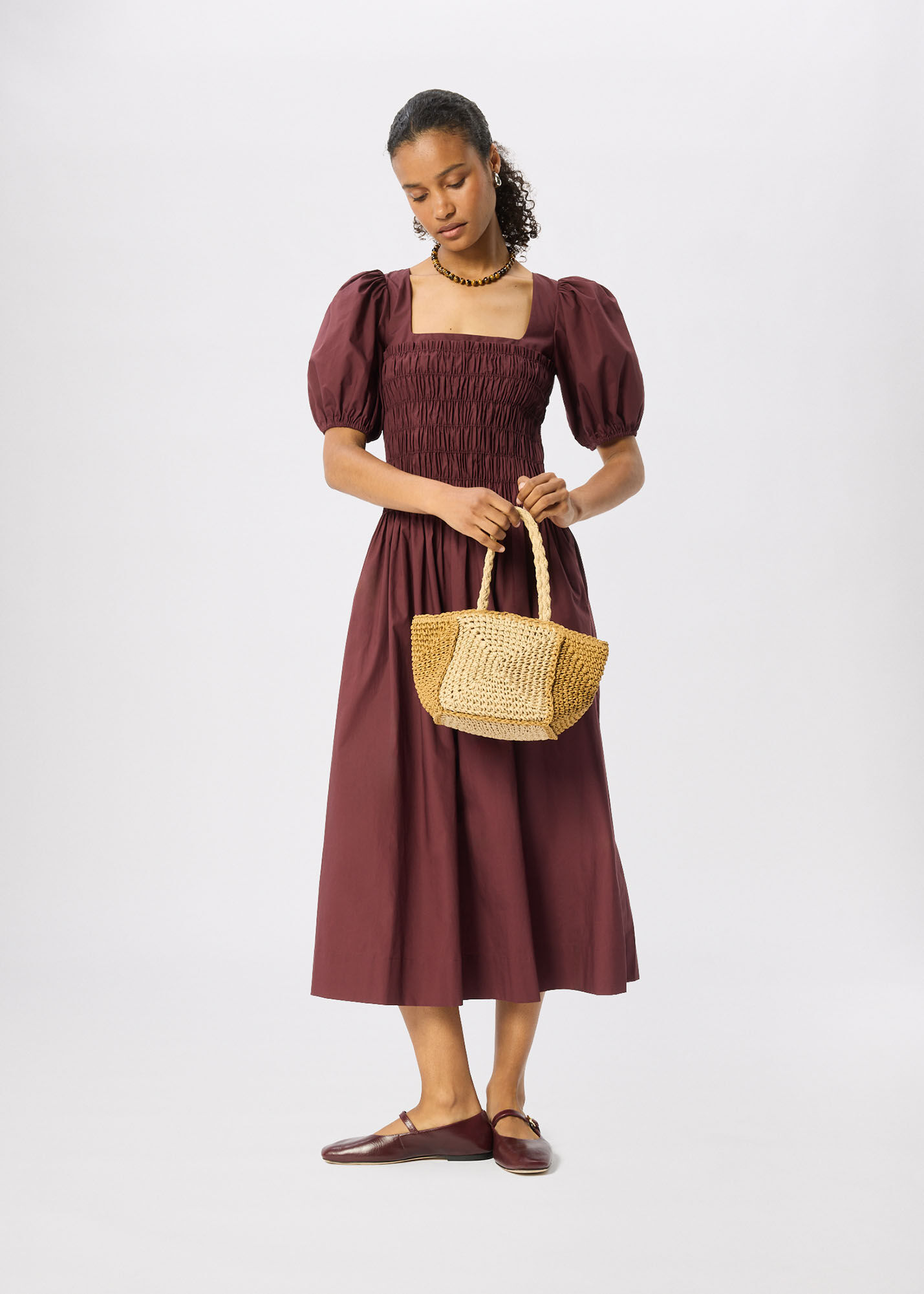 Brown Diagonal Fringe Textured Dress | WHISTLES | Whistles US |