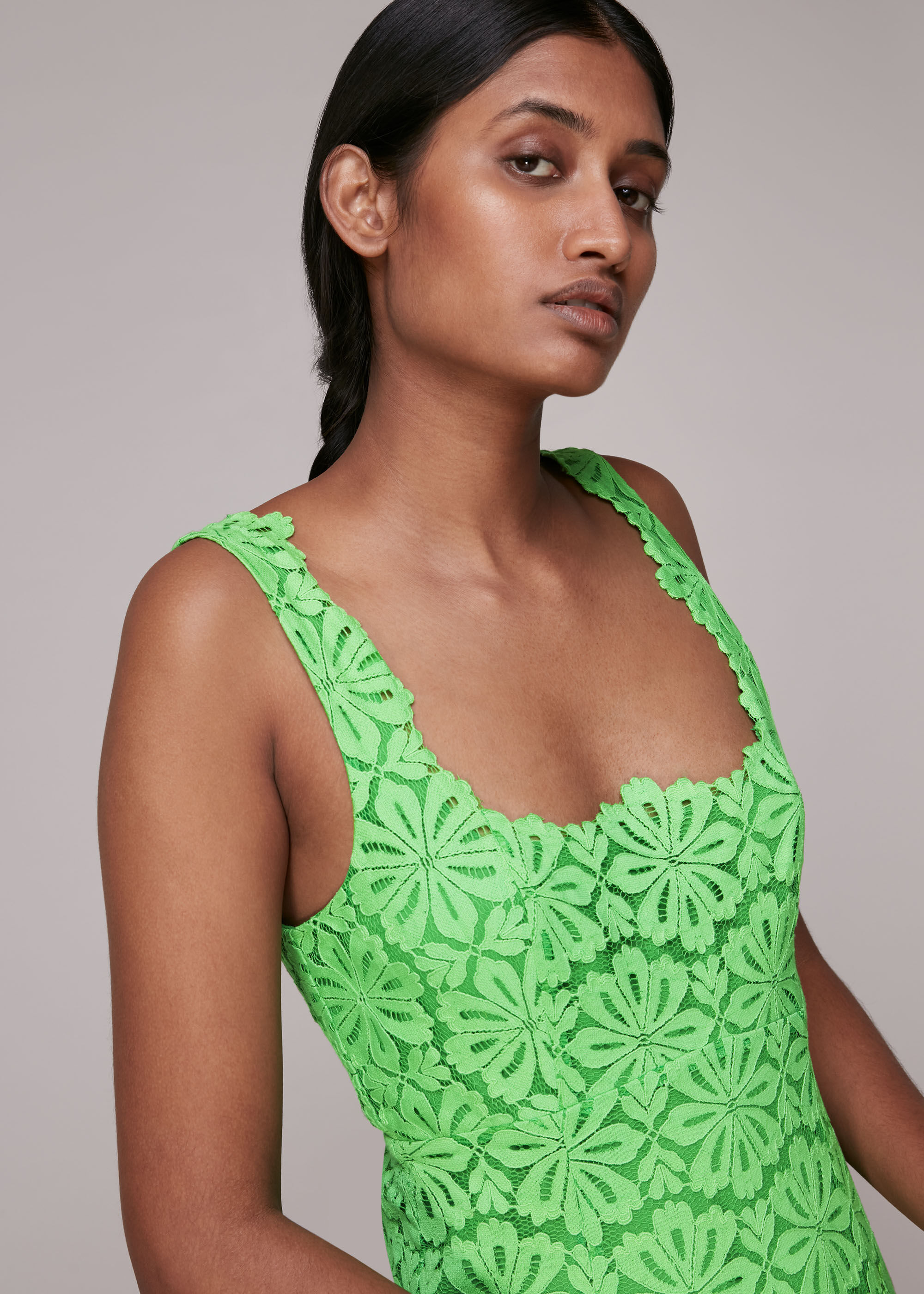 Green Noelle Lace Dress WHISTLES Whistles UK