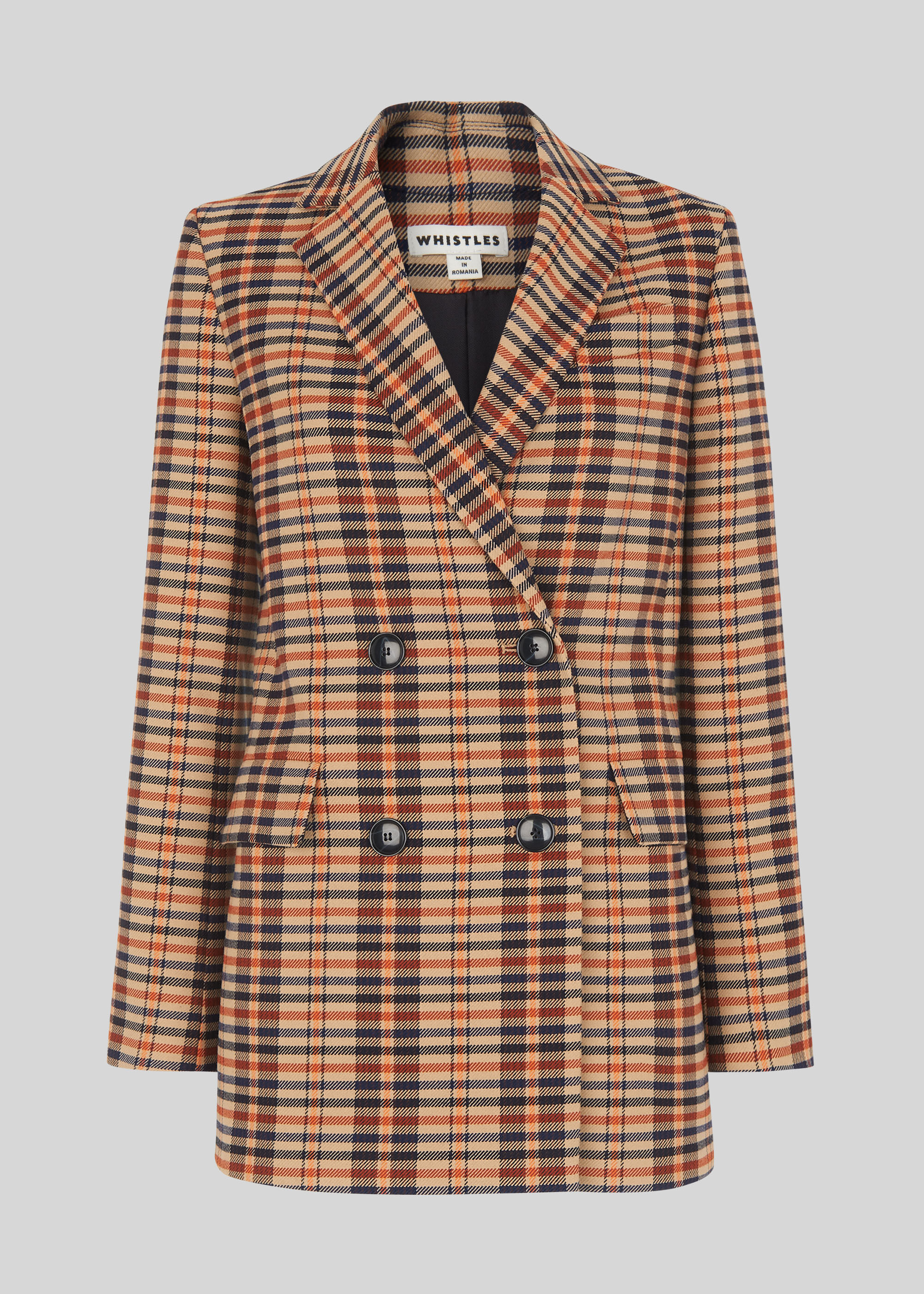 Whistles check top double breasted blazer