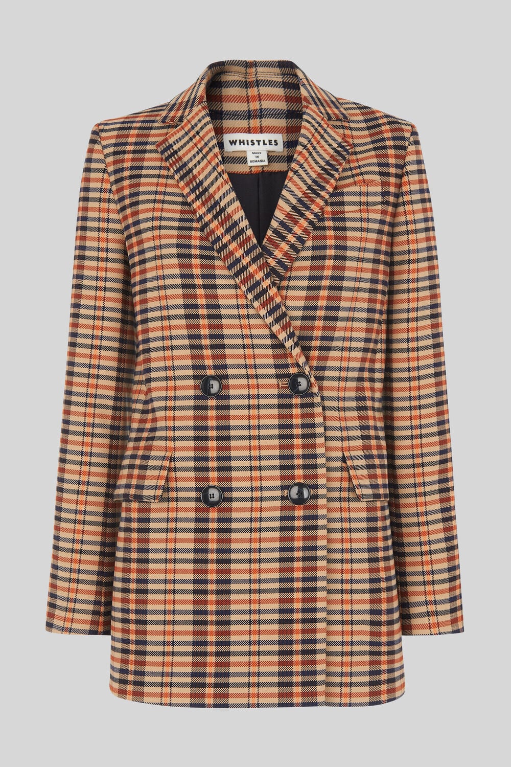 Check Double Breasted Blazer Multicolour