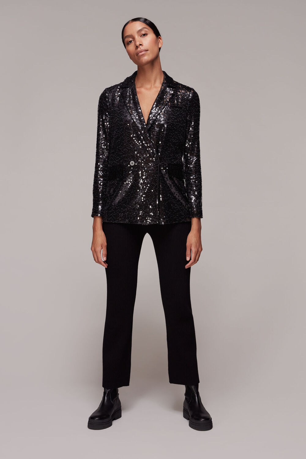 Sequin Double Breasted Blazer