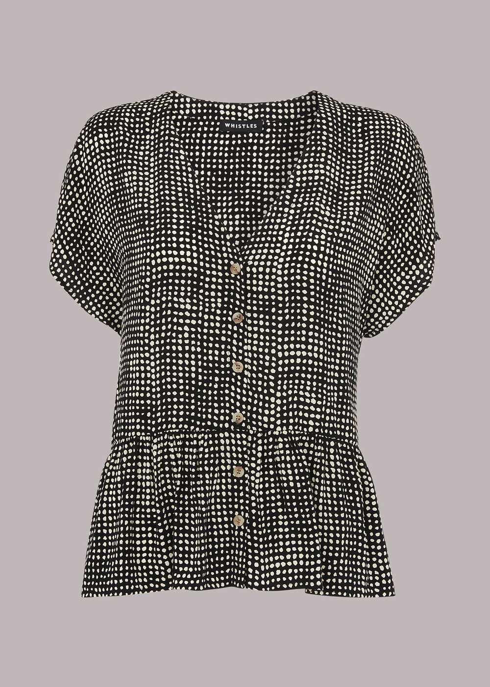 Spotted Check Peplum Top