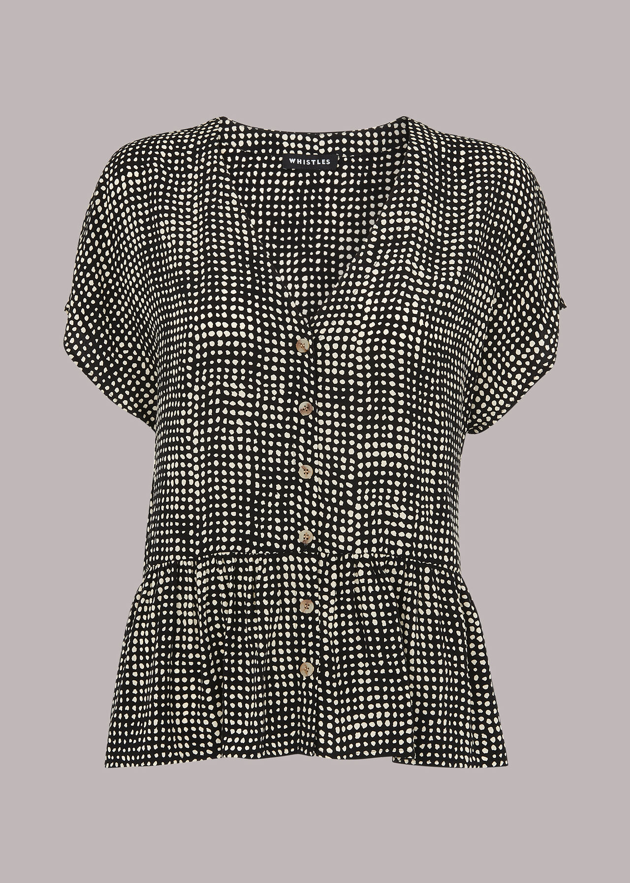 Spotted Check Peplum Top