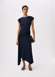 Lace Insert Asymmetric Dress