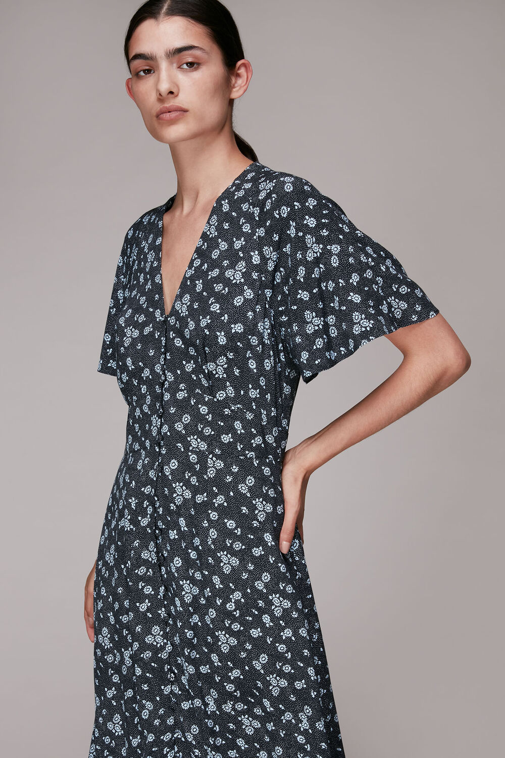 Daisy Spot Print Midi Dress