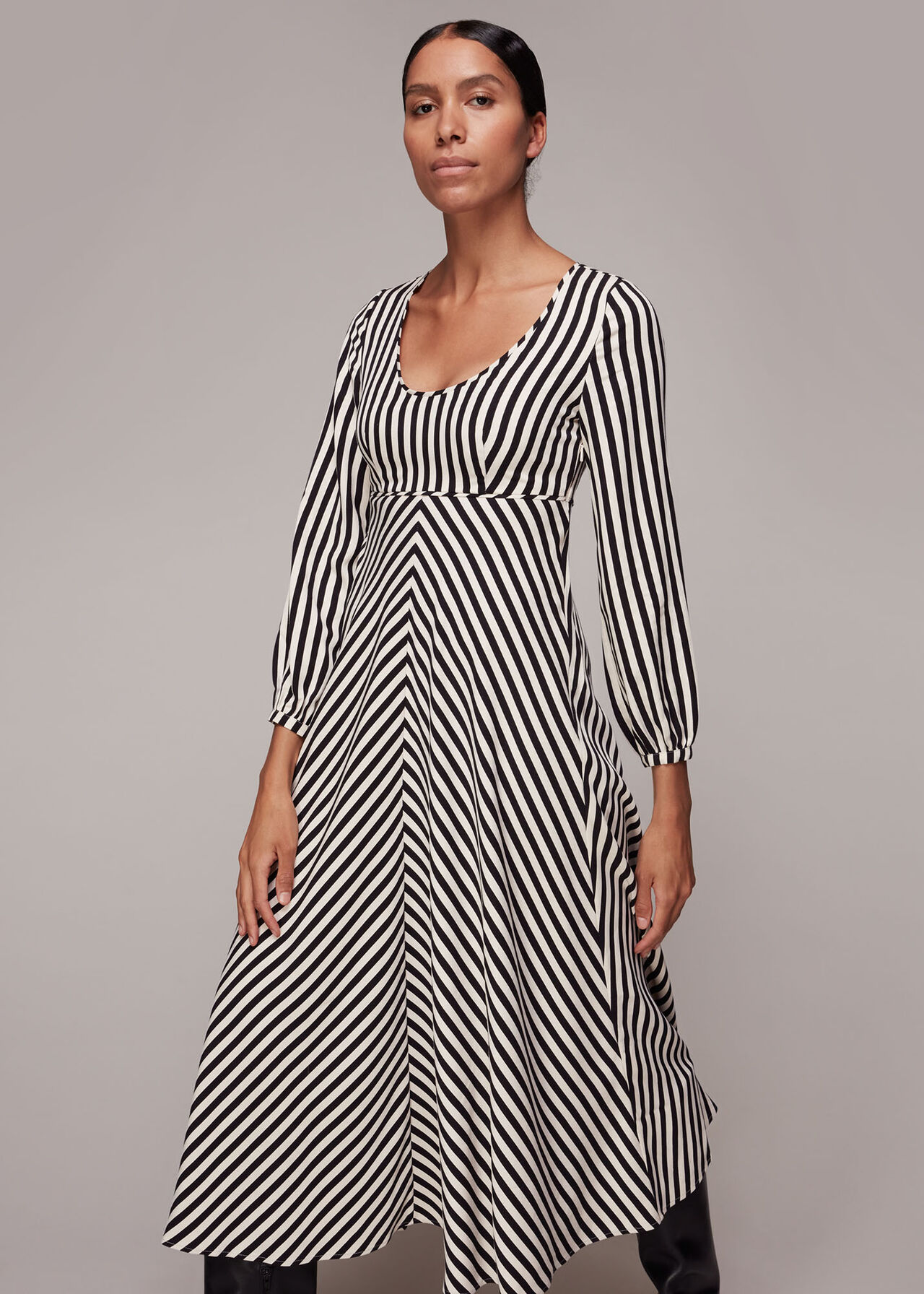 Black/Multi Misha Diagonal Print Dress, WHISTLES