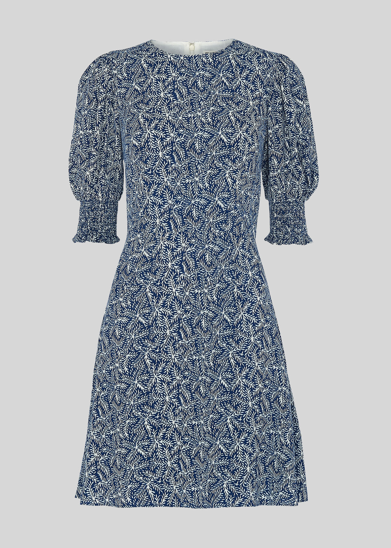 Josefina Etched Print Dress Navy/Multi