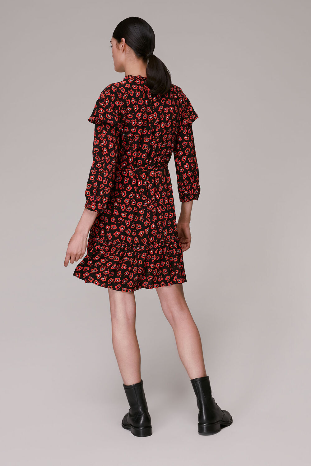 Red Botanical Garden Print Dress