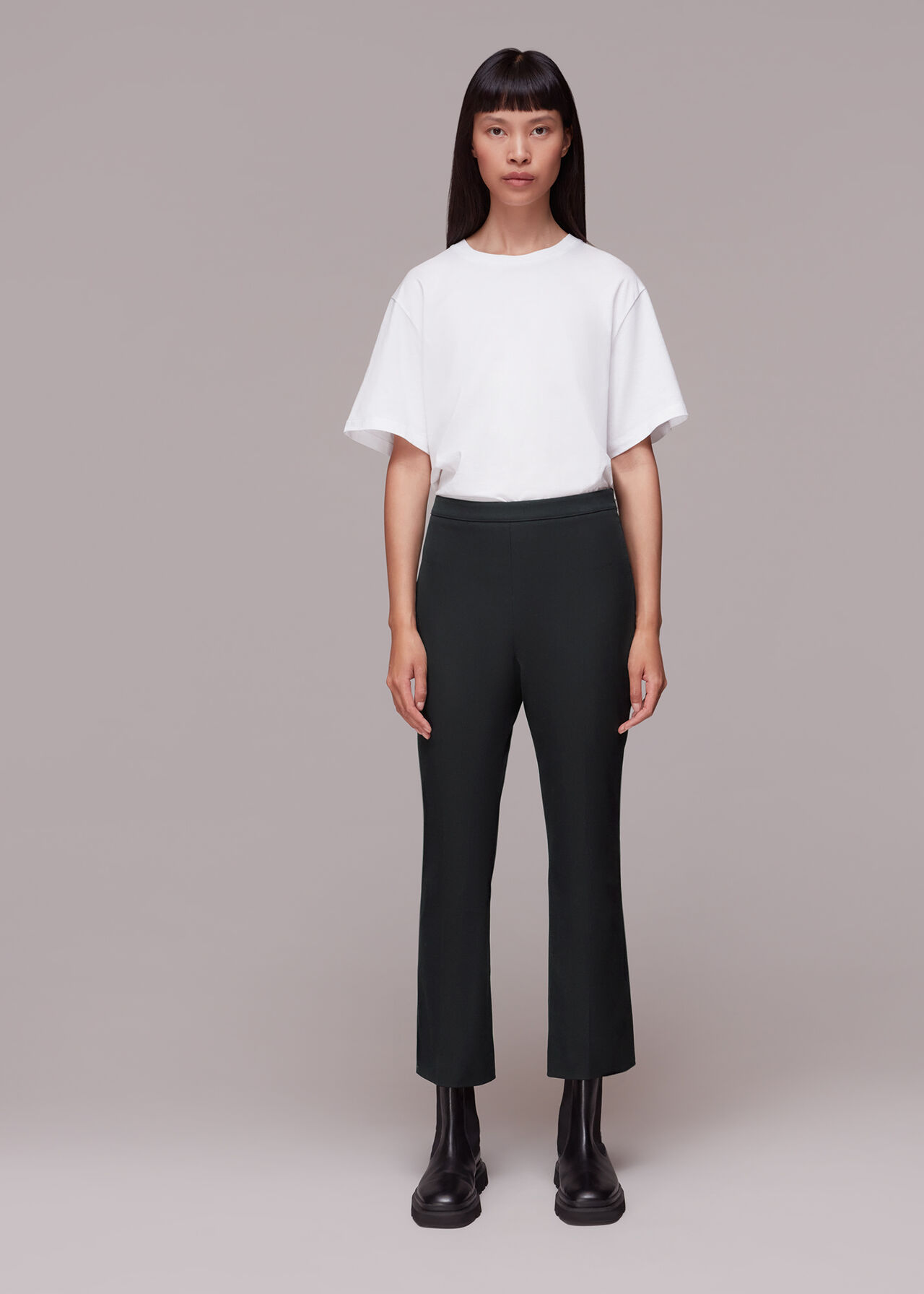 Black Gracy Kick Flare Trouser | WHISTLES