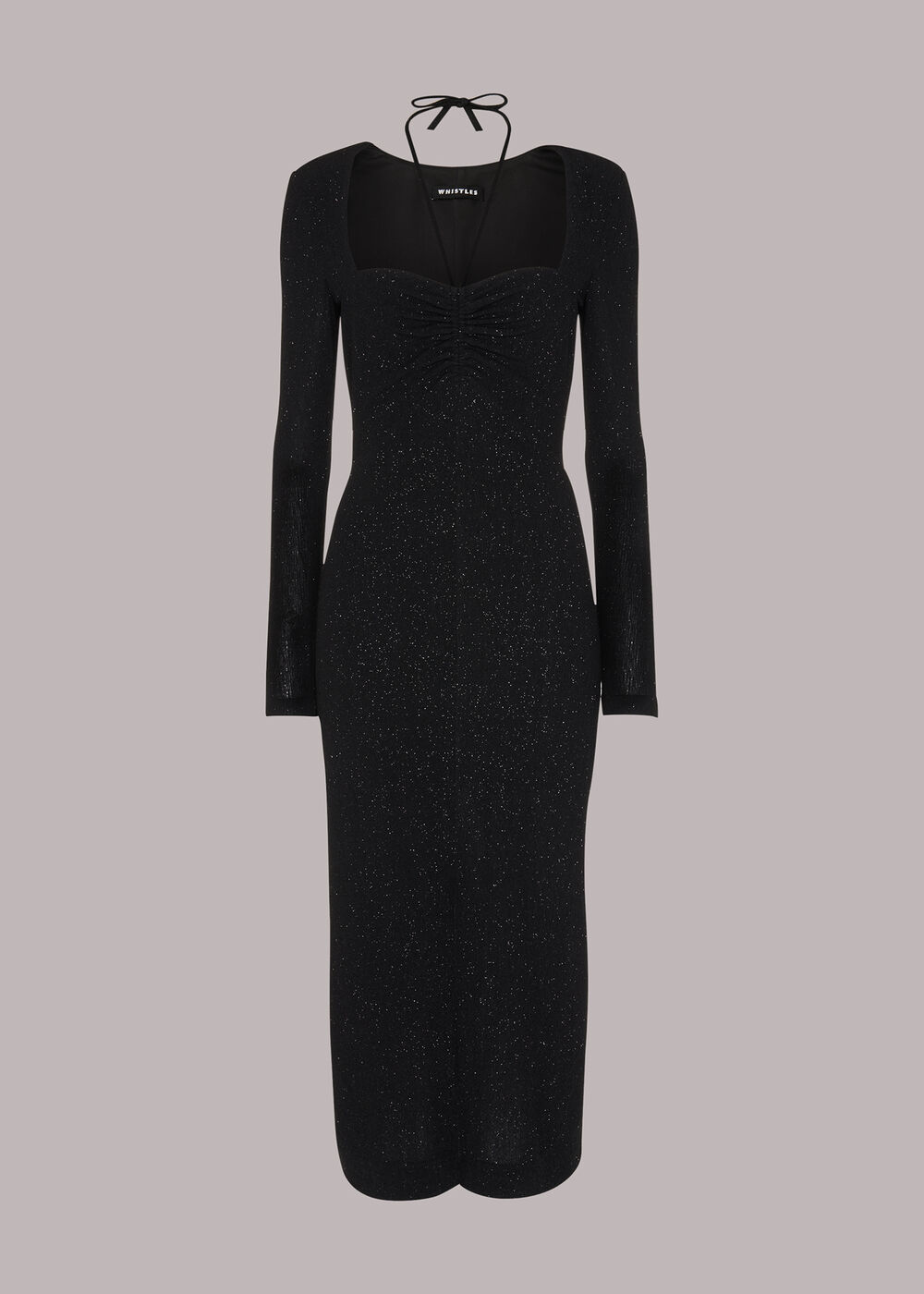 Jersey Sparkle Tie Midi Dress