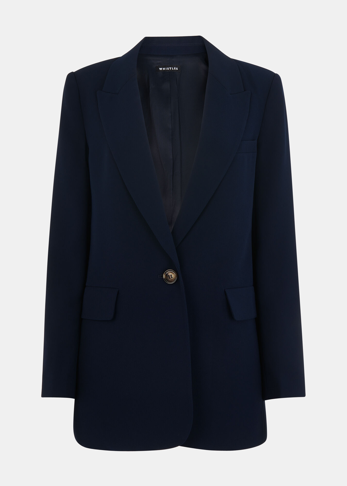 Navy Crepe Boyfriend Blazer WHISTLES