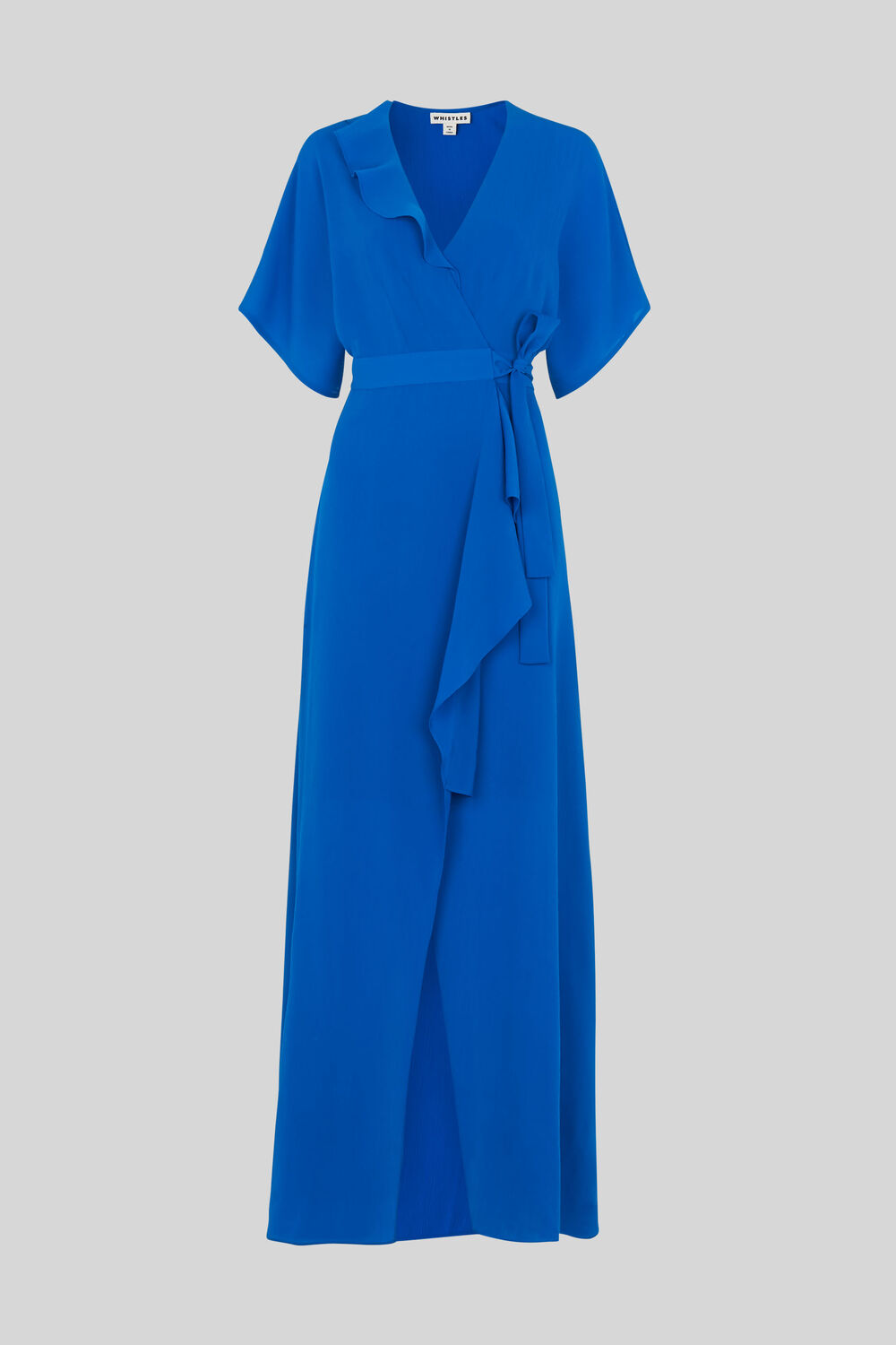 Nova Frill Wrap Maxi Dress Blue