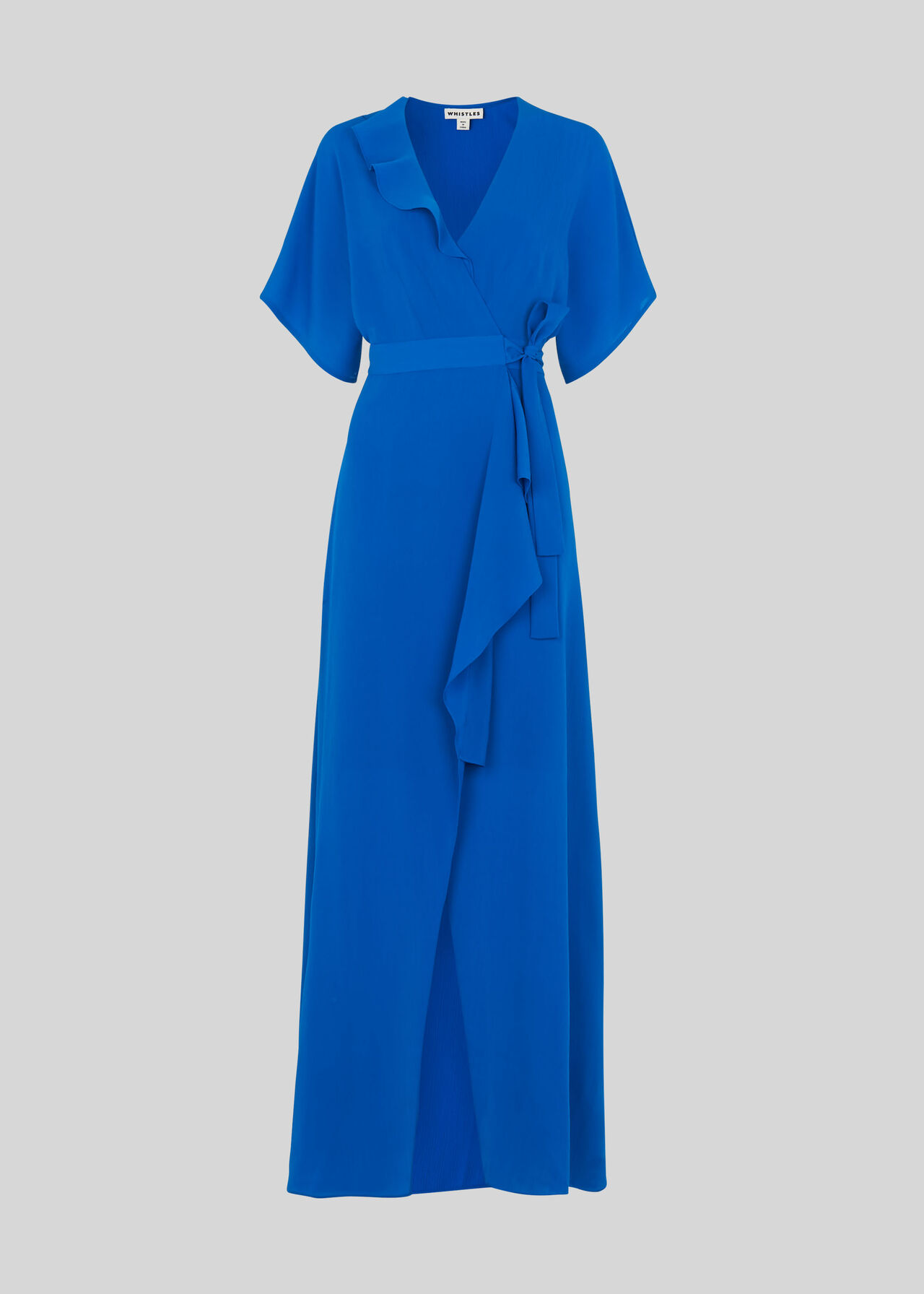 Nova Frill Wrap Maxi Dress Blue