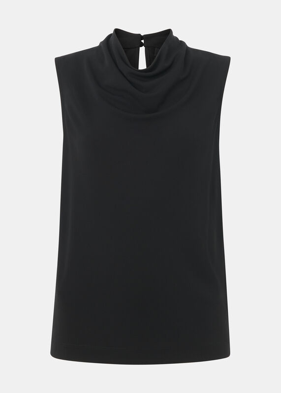 Black Cowl Neck Detail Top