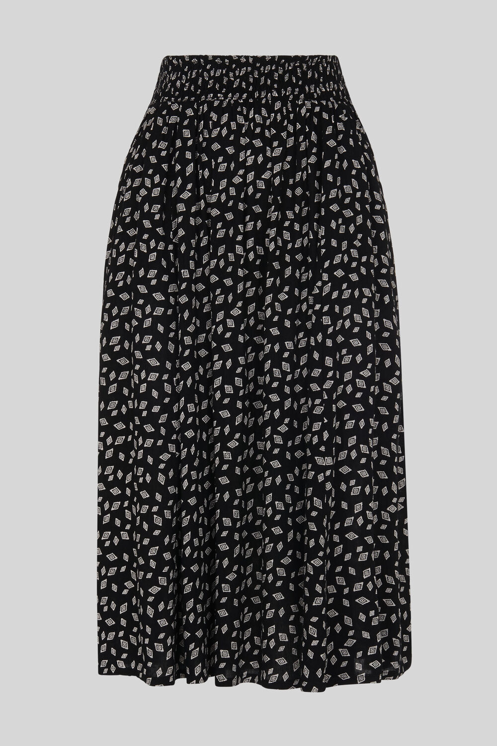 Gobi Print Textured Skirt Black and White