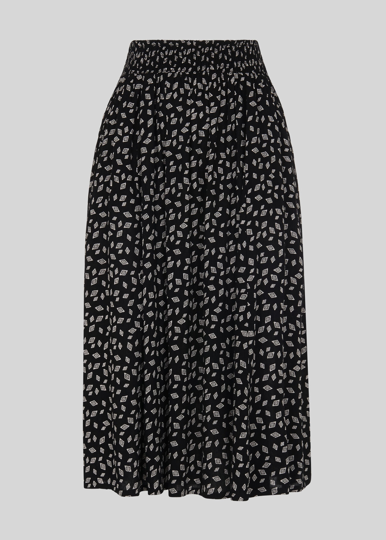 Gobi Print Textured Skirt Black and White