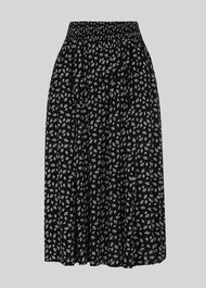 Gobi Print Textured Skirt Black and White
