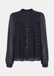 Petite Mia Metallic Dobby Top