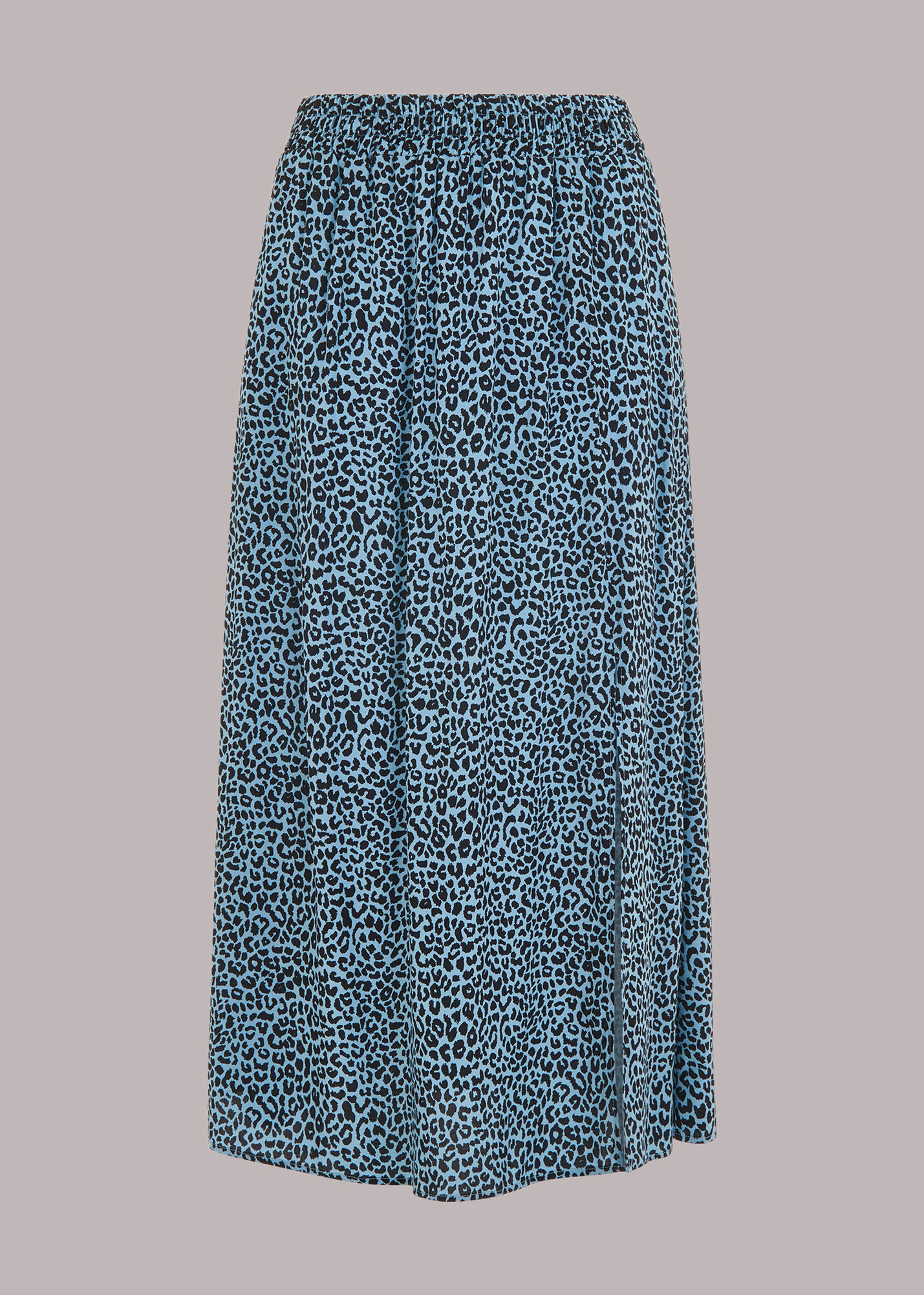 Blue Multi Contrast Leopard Skirt WHISTLES Whistles UK