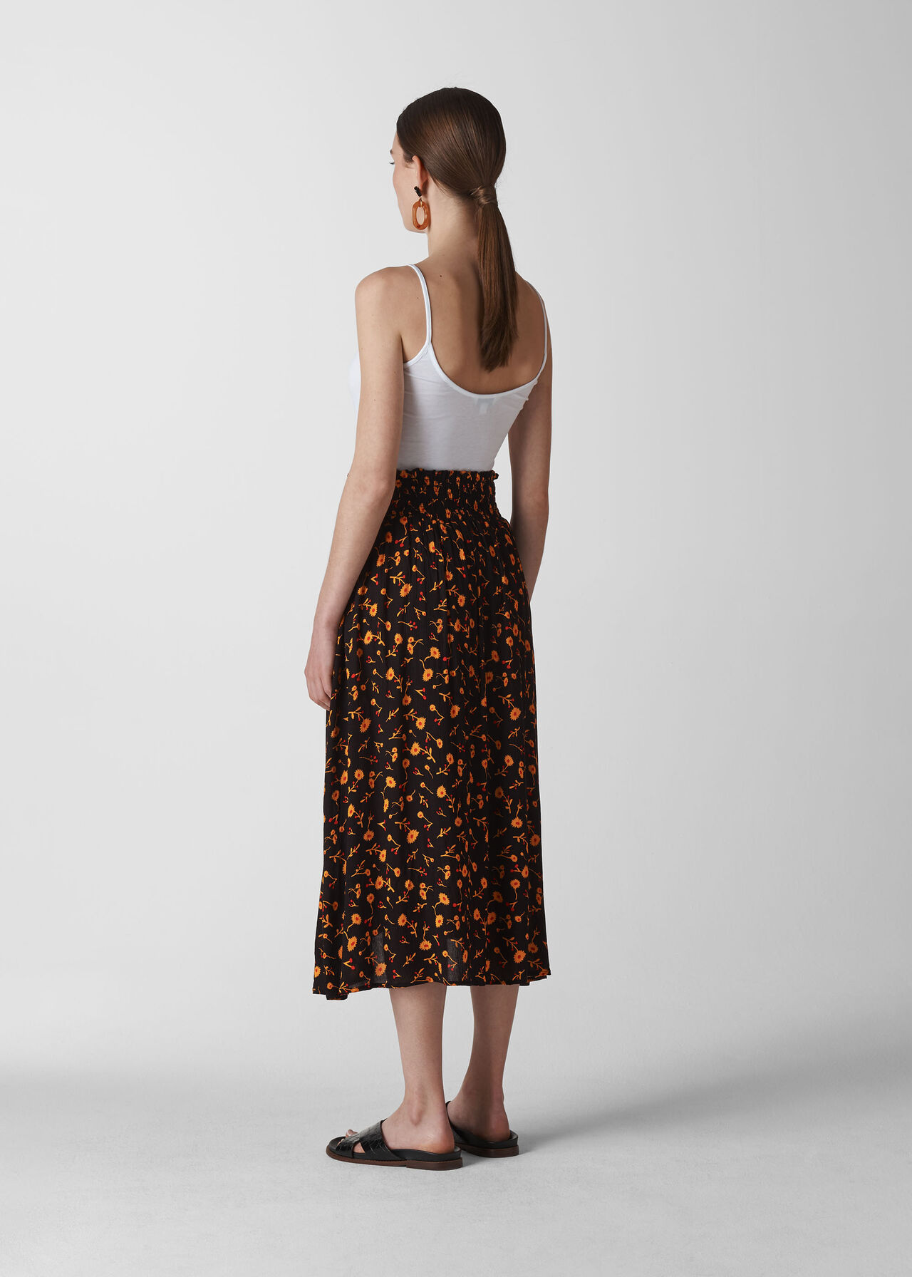 Aster Floral Wrap Skirt Black/Multi