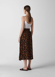 Aster Floral Wrap Skirt Black/Multi