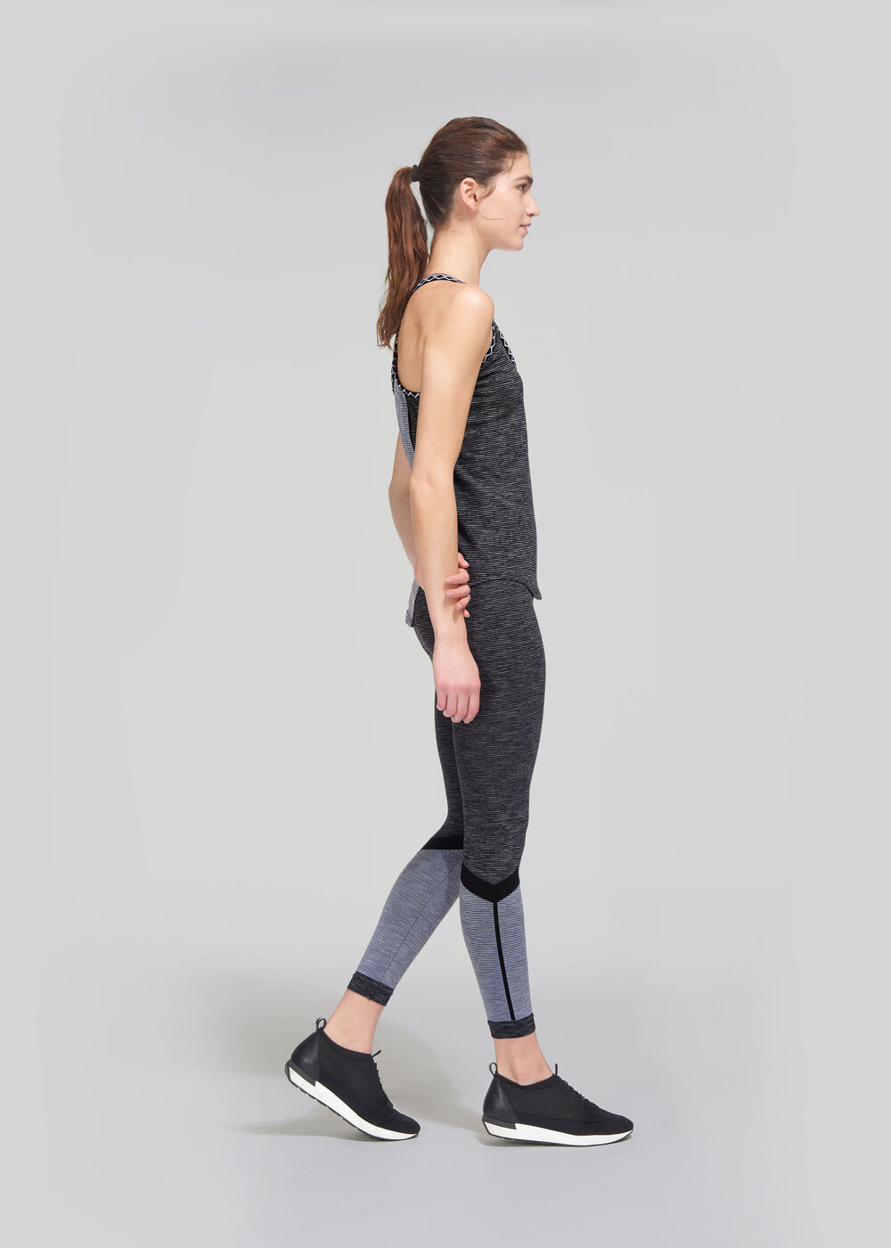 Elite Multi-stripe Long Vest Grey