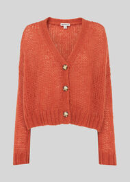 Oversized Textured Cardigan Red