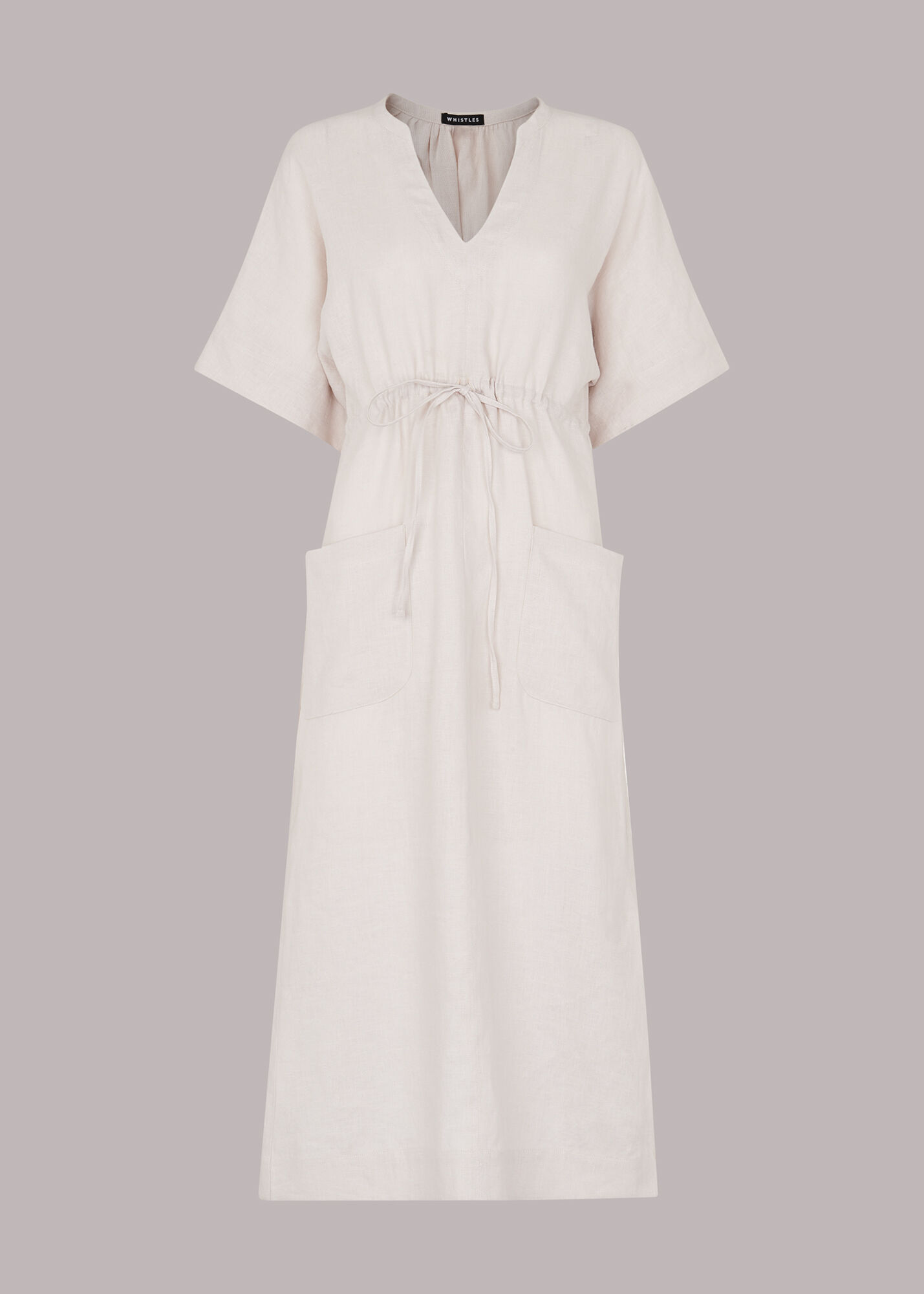 Stone Imogen Linen Midi Dress WHISTLES