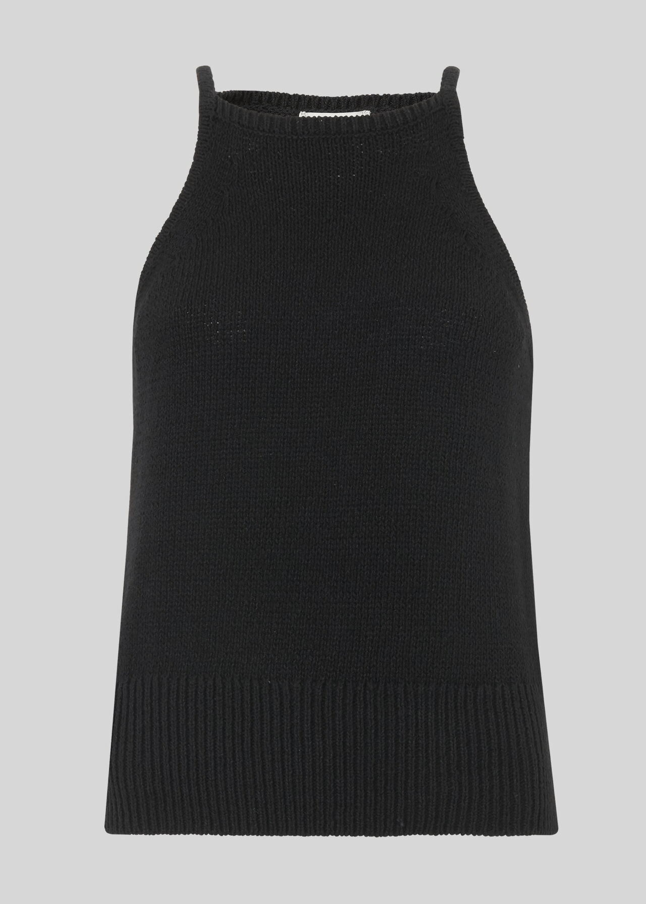 Knitted Vest Top Black