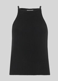 Knitted Vest Top Black
