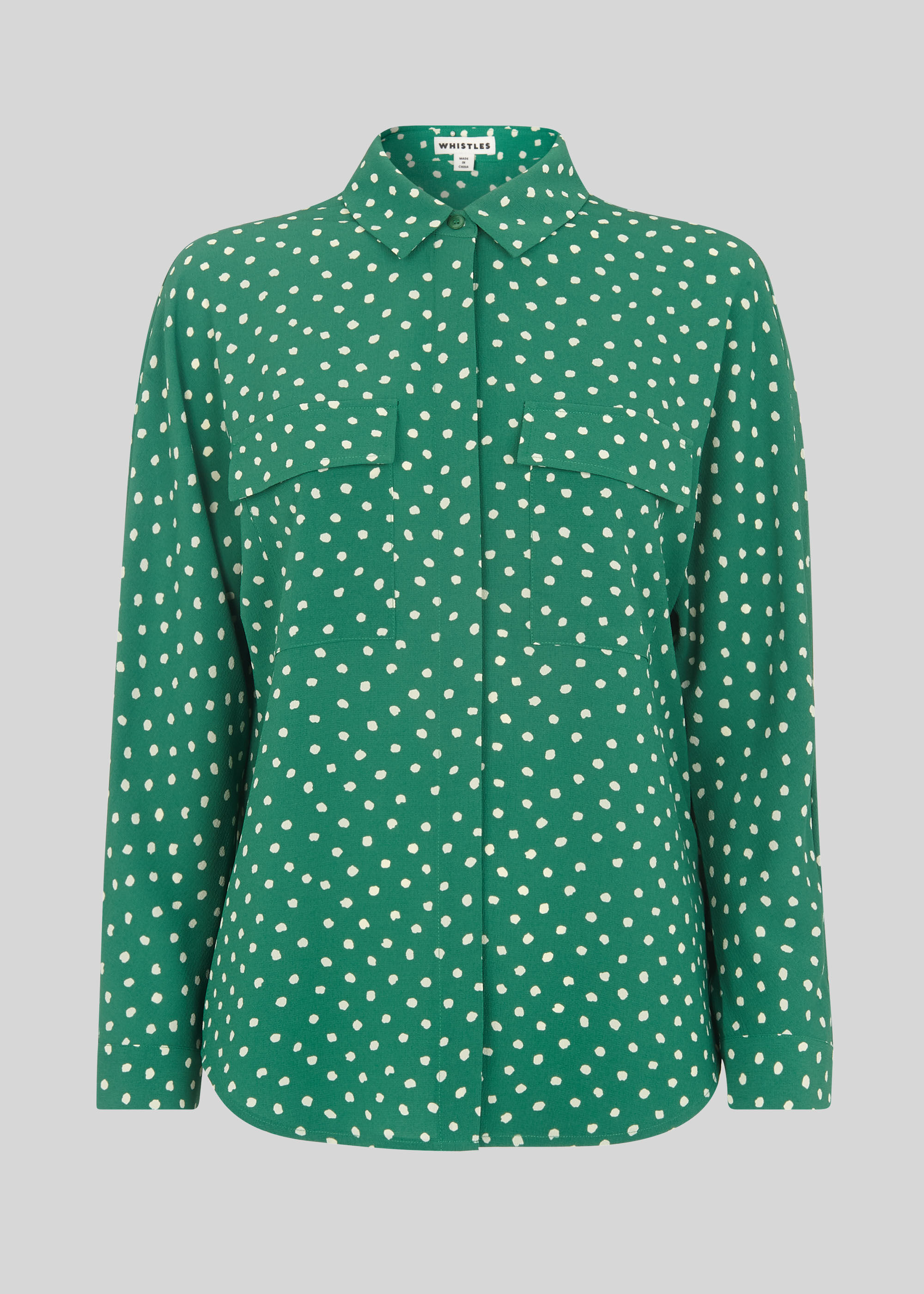 Green spotty blouse online