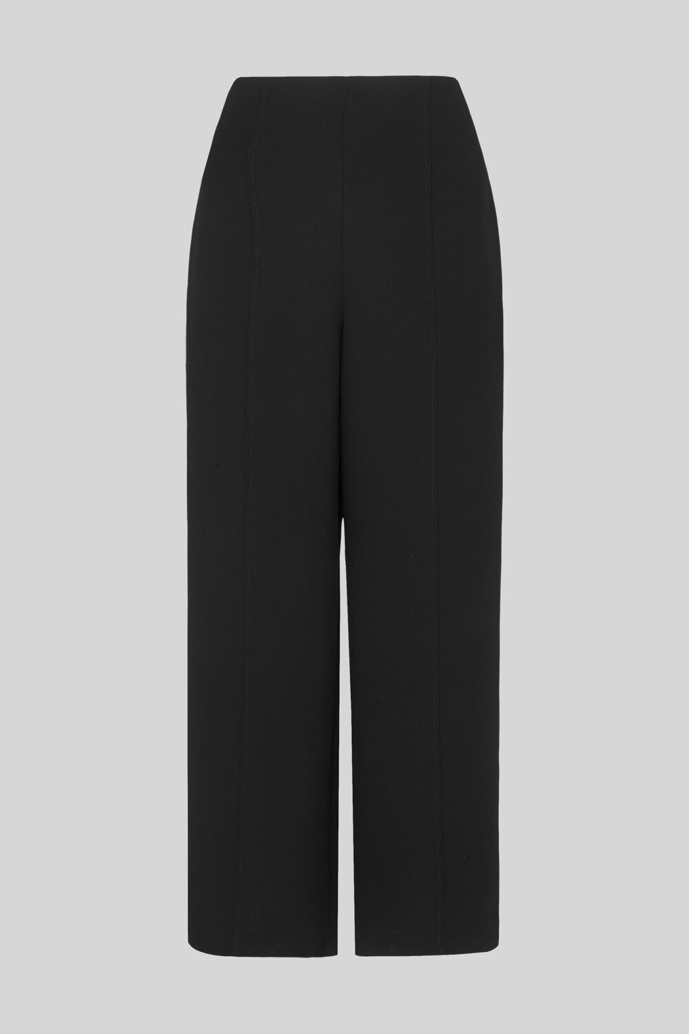 Flat Front Crop Trouser Black