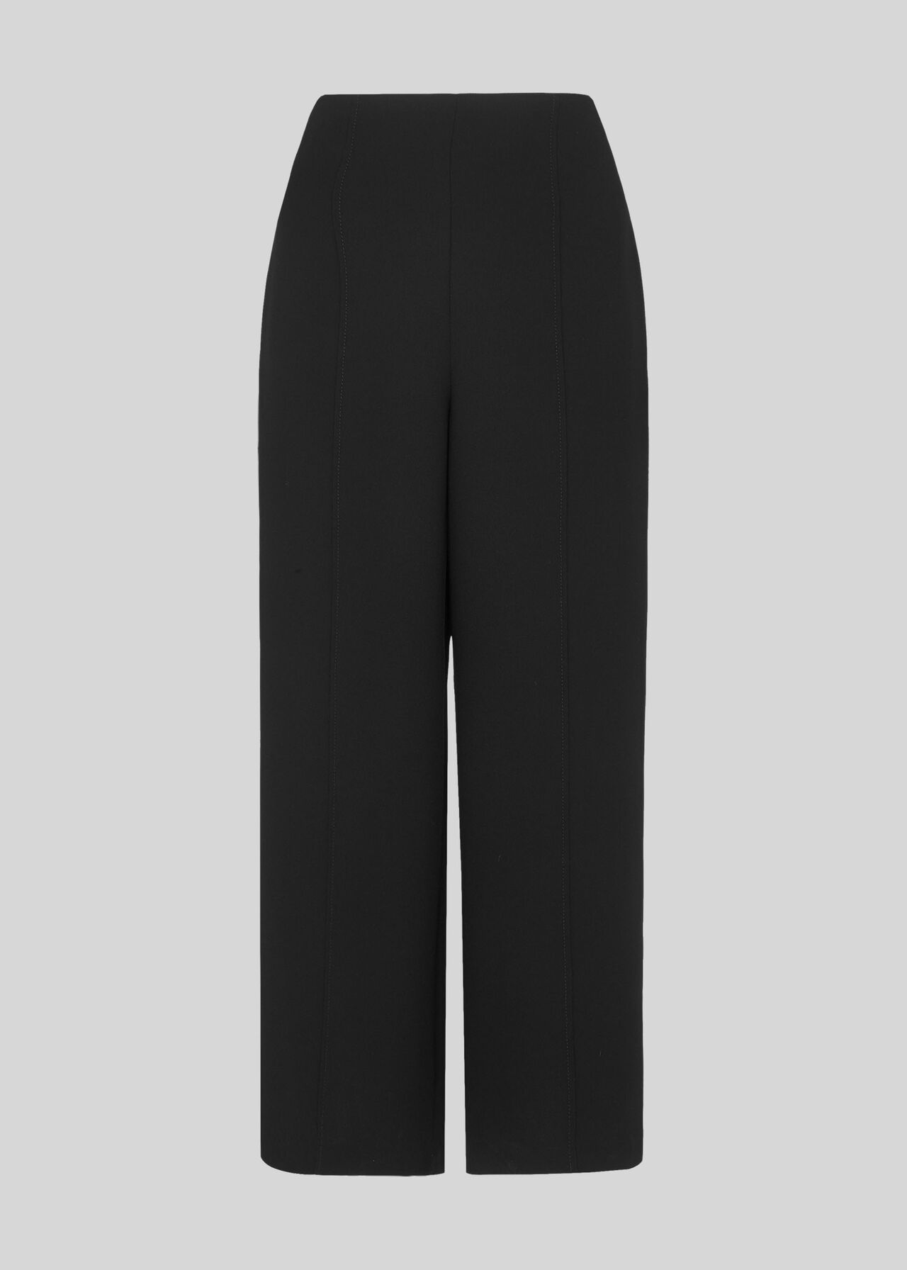 Flat Front Crop Trouser Black