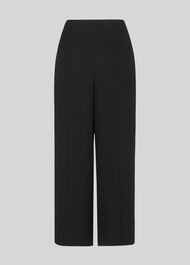 Flat Front Crop Trouser Black
