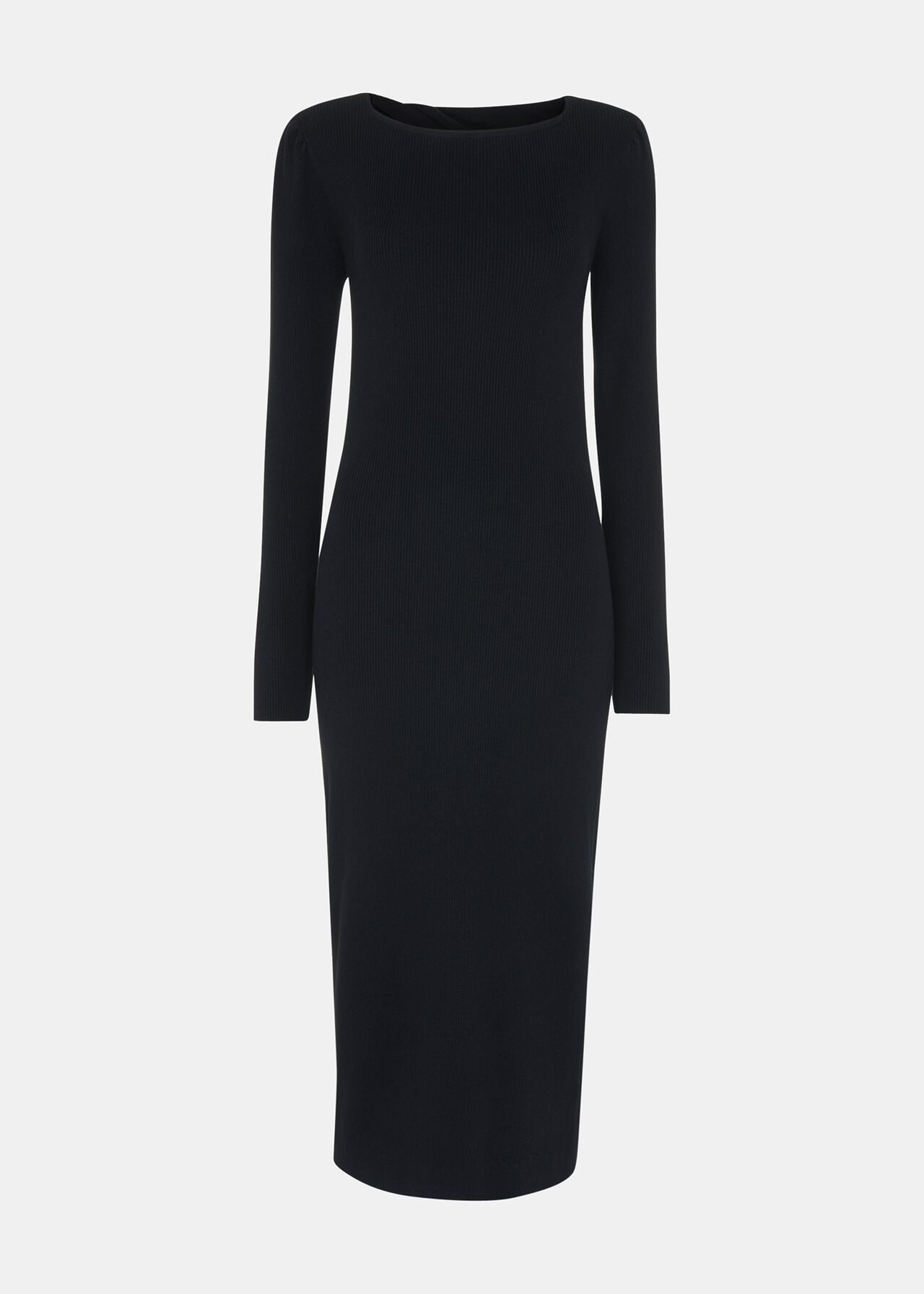 Black Cut Out Twist Knitted Dress | WHISTLES