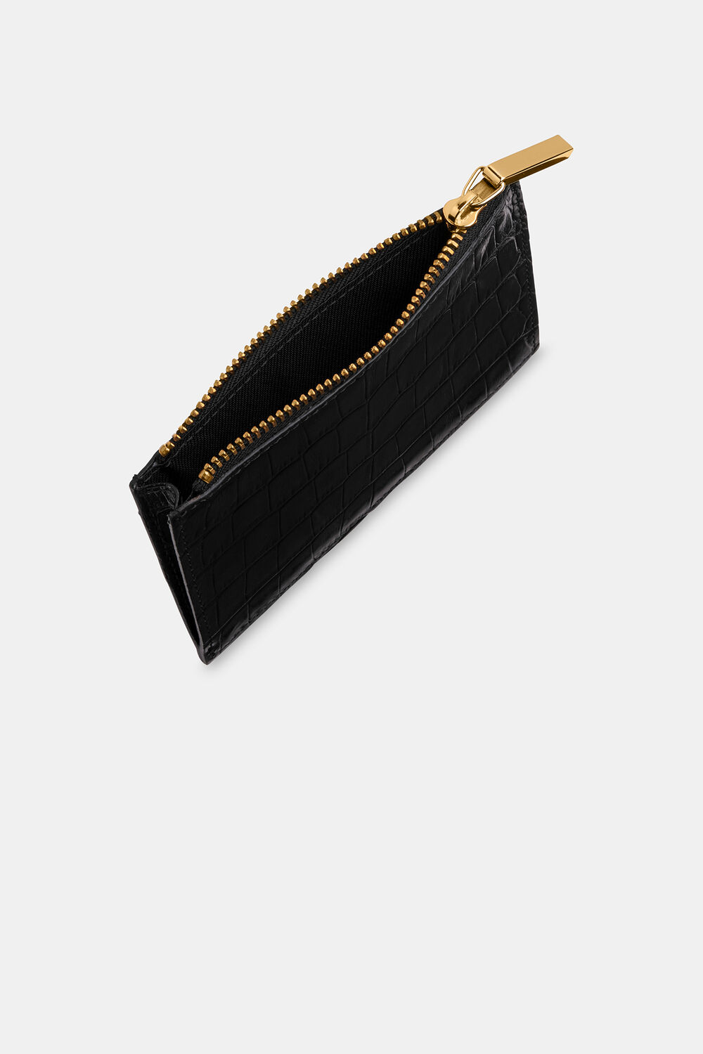 Black Shiny Croc Coin Purse