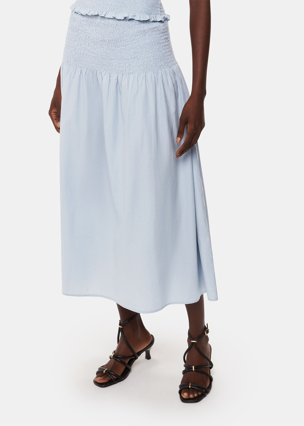 Louisa Smocked Midi Skirt