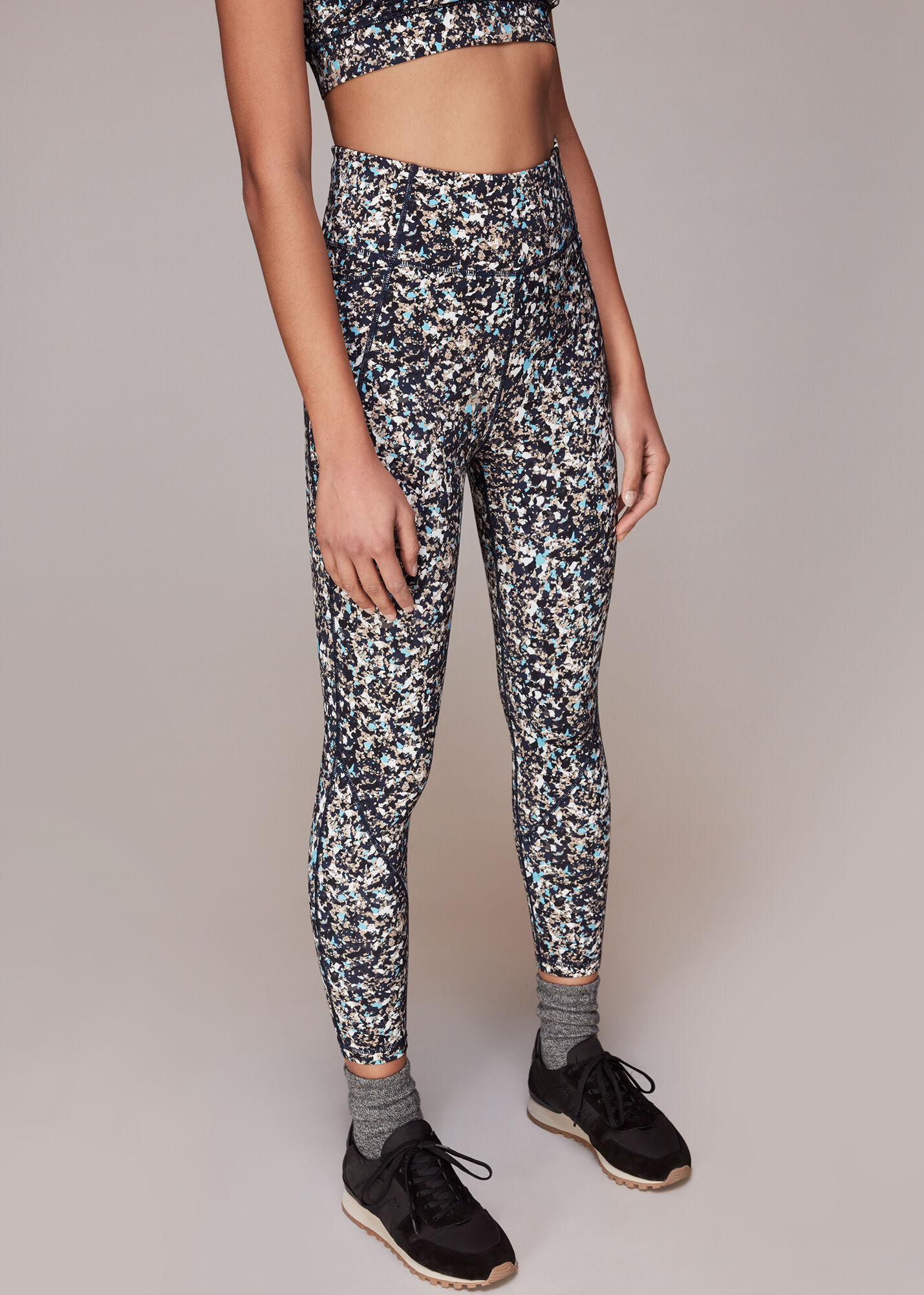 Leopard Print Lululemon Grey And White Leggings Speckled Lululemon