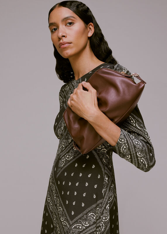 Burgundy Austen Pleated Clutch