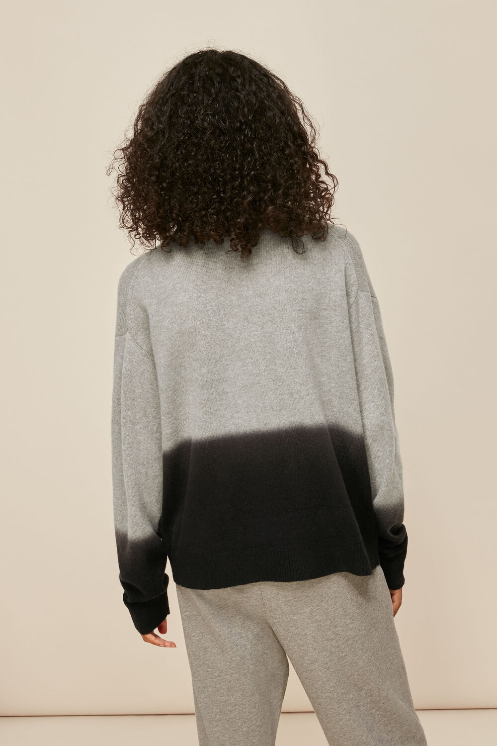 Dip Dyed Funnel Neck